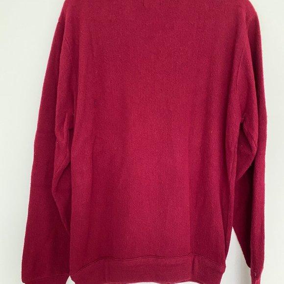 Burgundy Lace-Up Vintage Sweater - Picture 3 of 4